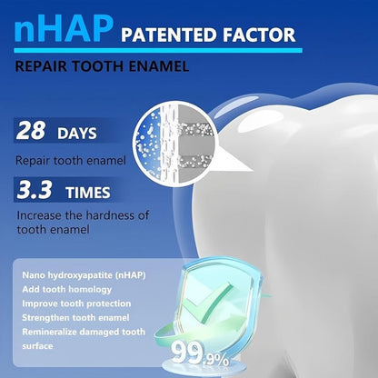 Beamach Hydroxyapatite Toothpaste 7.5% for Enamel Repair & Teeth Whitening Refreshing Flavor Fluorid